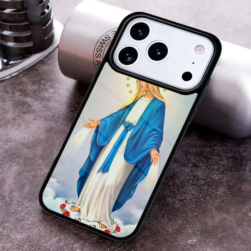 Virgin Mary Phone Case For iPhone 17,16e,15,14,13,12,11,Mini,Pro,MAX soft Silicone Cover