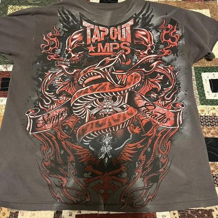 2026 2000s Spartan Red Tričko Pánské Dámské Street Americká Móda Retro Potisk Tričko Hip Hop Streetový Trend Pár Triček