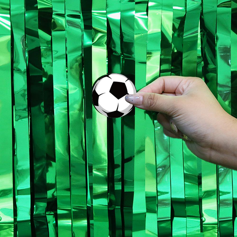 Uscam World Cup Green Rain Silk Table Skirt Birthday Party Decoration Diy Football Sticker Fringed Table Curtain