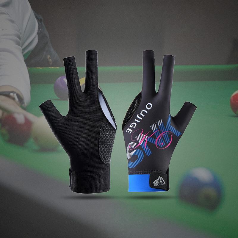 Billiard Gloves with Three Fingers Light and Breathable Enlarged Left Hand Single Elastic Snooker Billiard Silicone Anti Slip Gloves