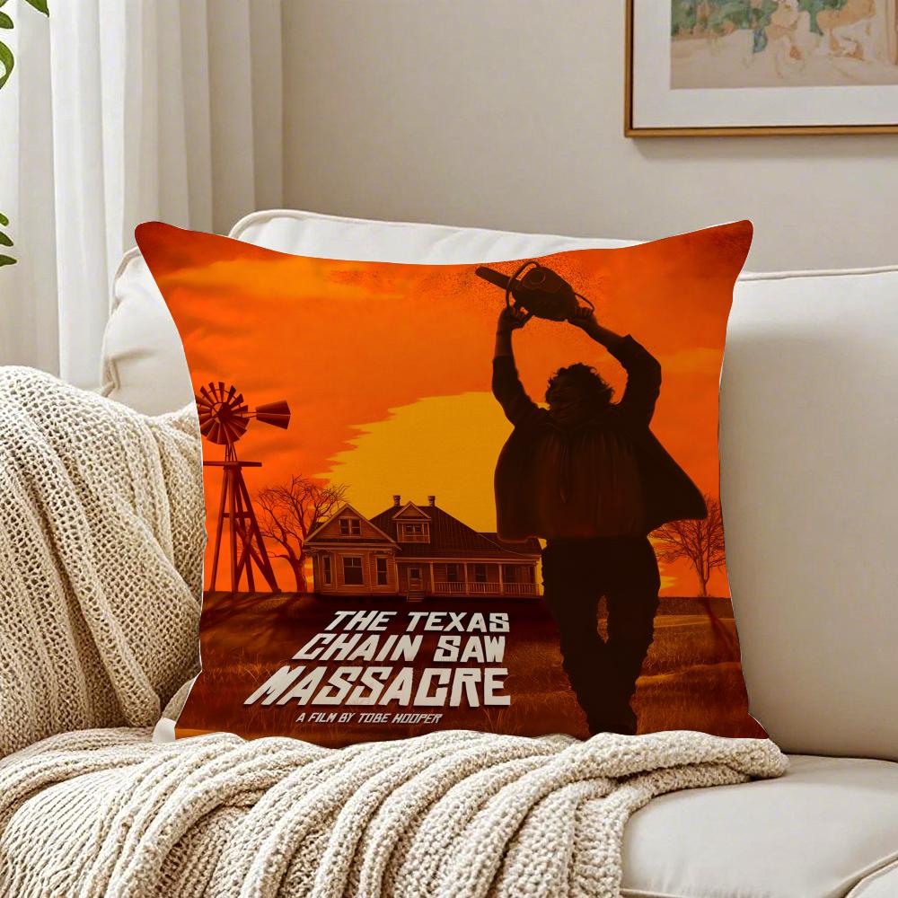 Movie Horror The TTexas Chain Saw MMassacre Cushion Cover Pillowcase Antidustmite Living Room Sofa Decor Cushion Room