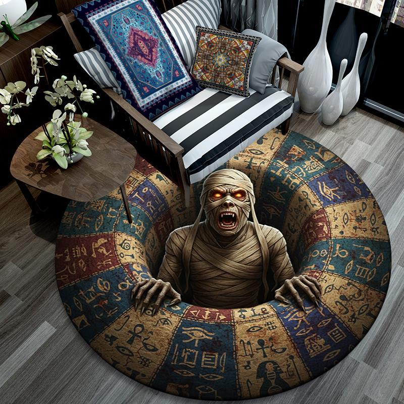 Cartoon Print Round Area Rug,Carpet Rug for Living Room Bedroom Sofa Playroom Decor,Non-slip Floor Mat