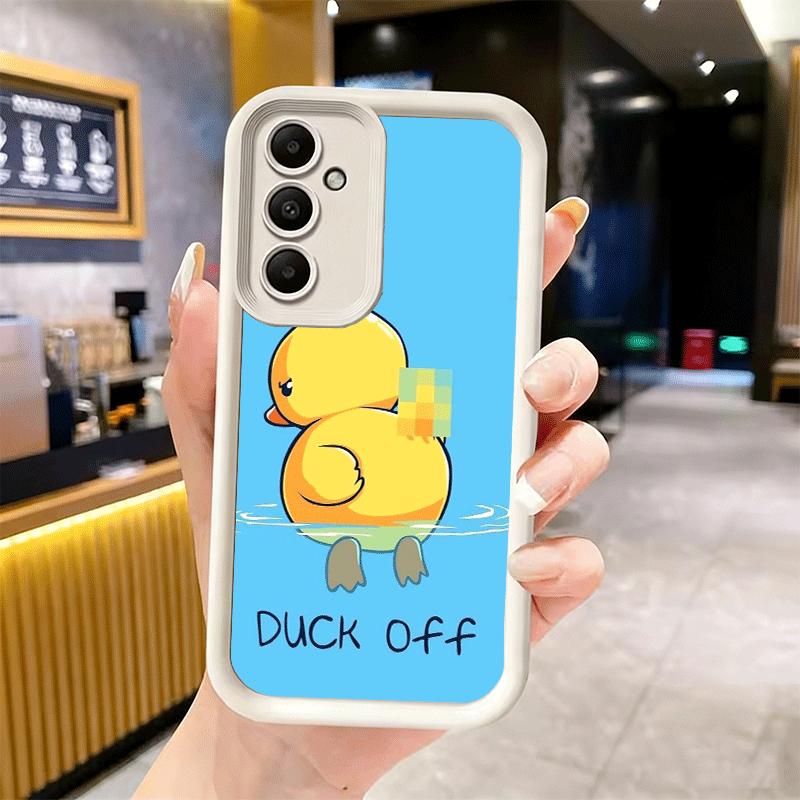 Phone Case for Samsung Galaxy S26 S25 Ultra S24 FE Funny Cute Cartoon Duck Shell S23 Plus S22 + S21 S20 5G Soft Silicone Funda