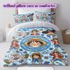 OnePiece 3pcs Cartoon Print Bedding Set Duvet Cover Children's Gift Various Sizes Extra Large Size New