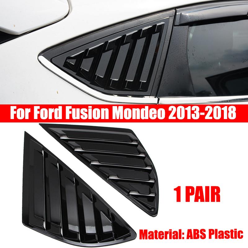 For Ford Mondeo Fusion 2013-2018 Car Rear Louver Window Side Shutter Cover Trim Sticker Vent Scoop ABS Carbon Fiber Accessories