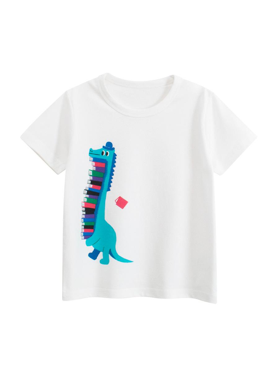 27Kids Boys Korean Style Cartoon T-shirt - Short Sleeve Summer Clothing for Toddlers and Small Children in 2025 130cm
