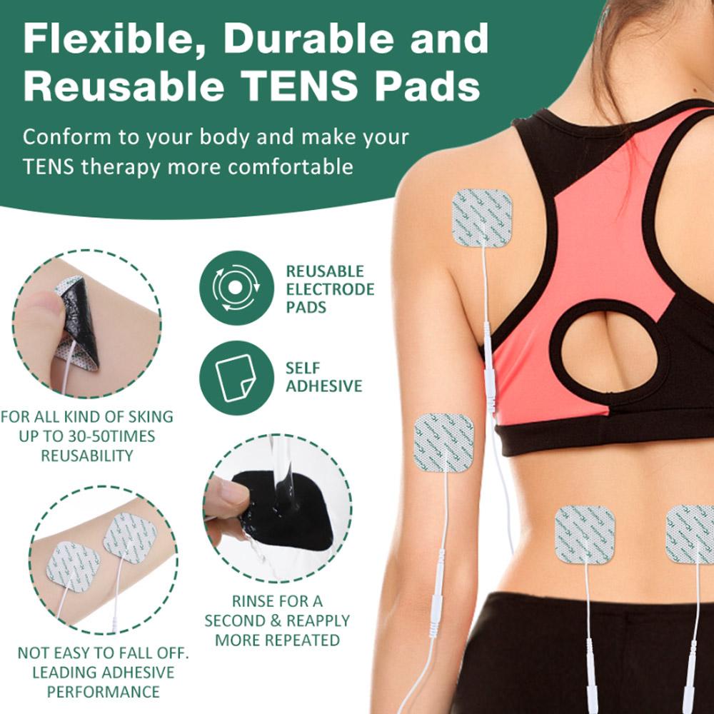50 Stück Gel-Elektrodenpads für TENS-, Akupunktur- und Physiotherapiegeräte, Schlankheits- und EMS-Muskelstimulatoren, Massagegeräte, Aufkleber 5x5cm