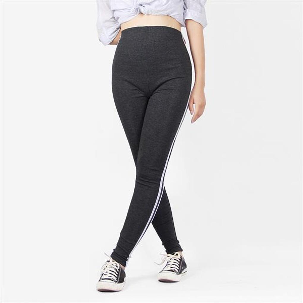 Träningsleggings med linje-till-linje-design (Mörkgrå)