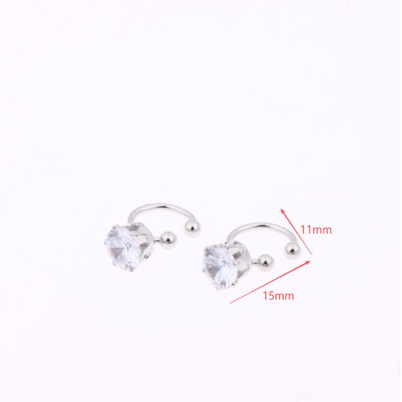 1Pair Elegant Shiny Zircon Clip Earrings Adjustable Non Piercing Ear Clips For Women Daily Wear Party Jewelry Gift Trendy