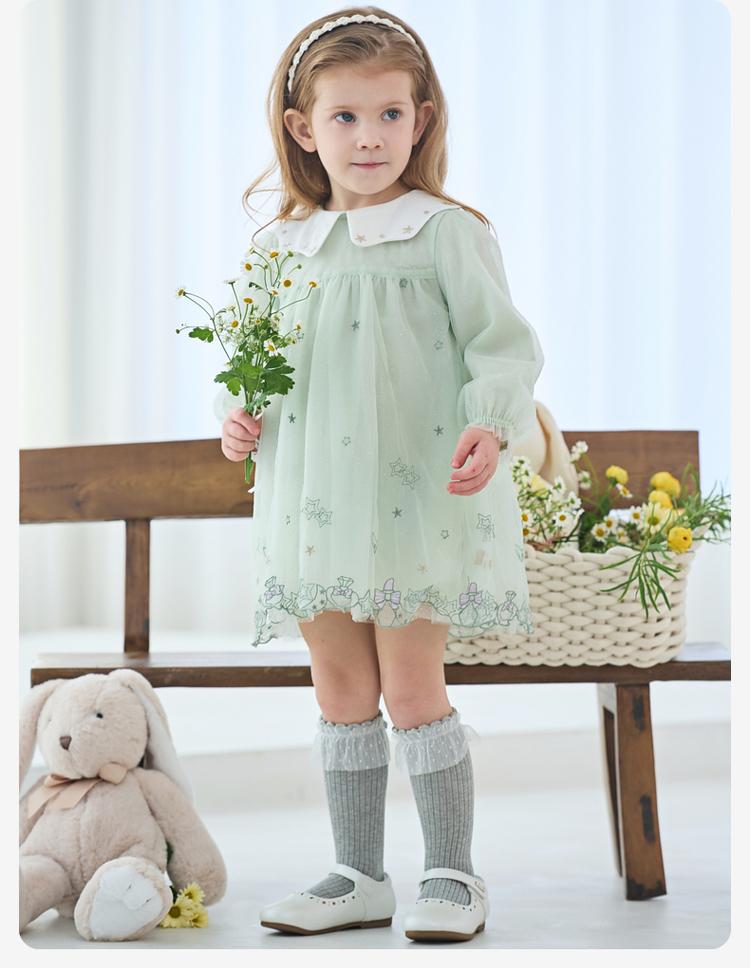 David Bella Children's Skirt Autumn Dress Girl Baby Sweet Dress Mesh Dress Princess Dress