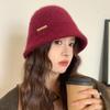 Angola red hat new beret autumn and winter forward hat retro octagonal hat small bucket hat