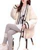 Autumn and winter new fashion temperament cotton plus color matching knitted sweater cardigan jacket women