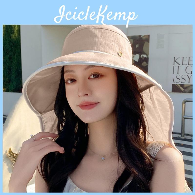 Summer Wide Brim Sun Hat For Women With Breathable Polyester Material For Outdoor Sun Protection