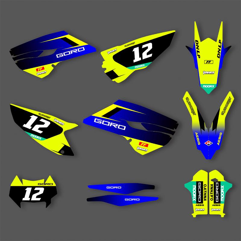 PowerZone Custom Background Graphics Decals Stickers Kit For Husqvarna 2014 2015 2016 TE FE 2014-2015 TC FC 125-450CC