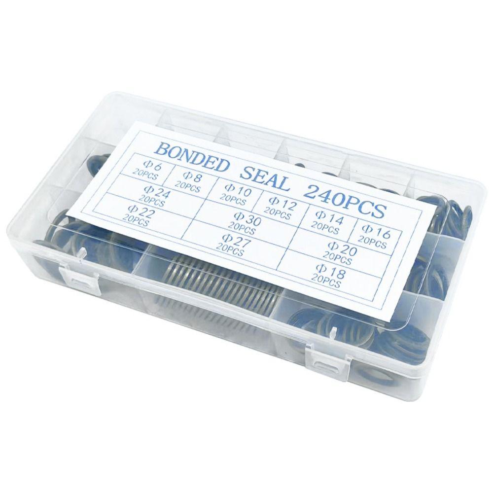 Set di 240 Guarnizioni Metalliche in Gomma Nuove Anelli di Tenuta per Tappo di Scarico Uso Automobilistico