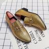 Fish Scale Loafers Men's Large Size Fashion Horse Buckle Foot Leather Shoes Nightclub Personality Lazy Shoes Men