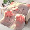 Pink paw-raising kitten pattern Flannel printed blanket suitable for all seasons suitable for living room office sofa and travel
