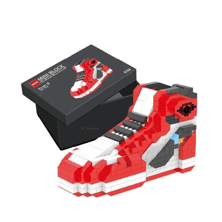 Mini Sports Basketball Shoes Building Blocks Sneakers Figure DIY Assembly Bricks Toys For Children Boys Birthday Christmas Presents