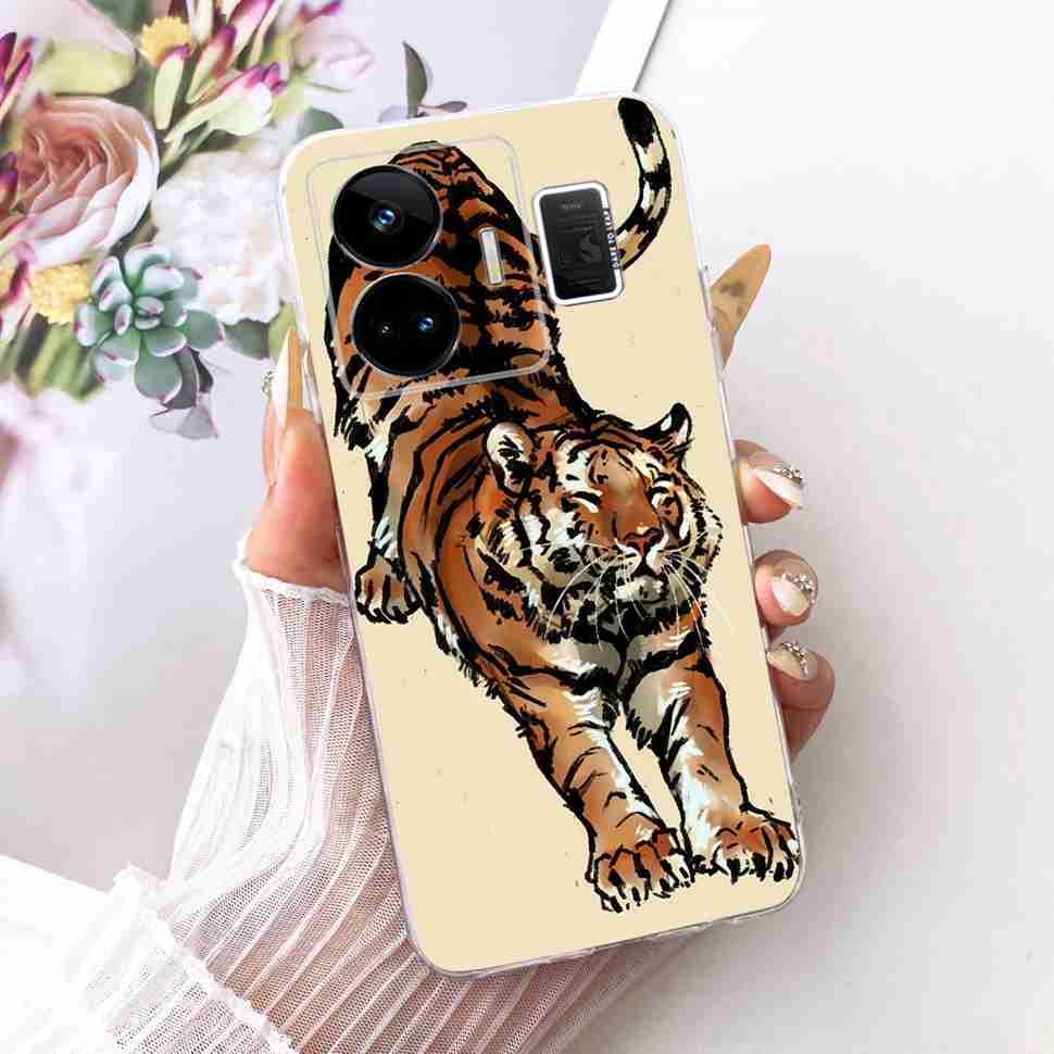 For Realme GT Neo5 RMX3706 Case Fashion Painted Flowers Silicone Cover For Oppo Realme GTNeo5 GTNeo 5 Phone Cases