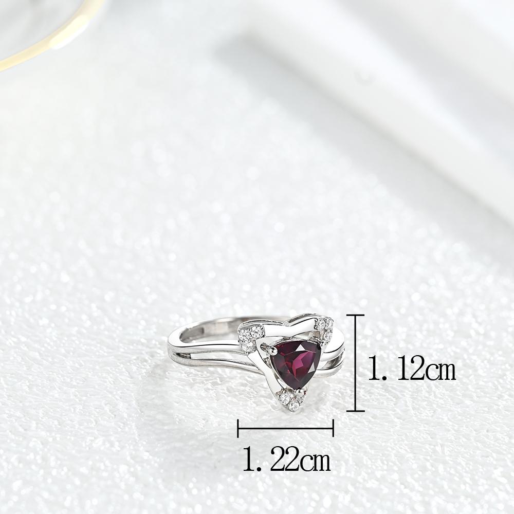 Luxuriöses Set mit Ohrringen und Ringen für Damen, 925er Sterlingsilber, natürlicher Rhodolith-Edelstein, Modeschmuck, Geschenk zur Geburtstagsfeier