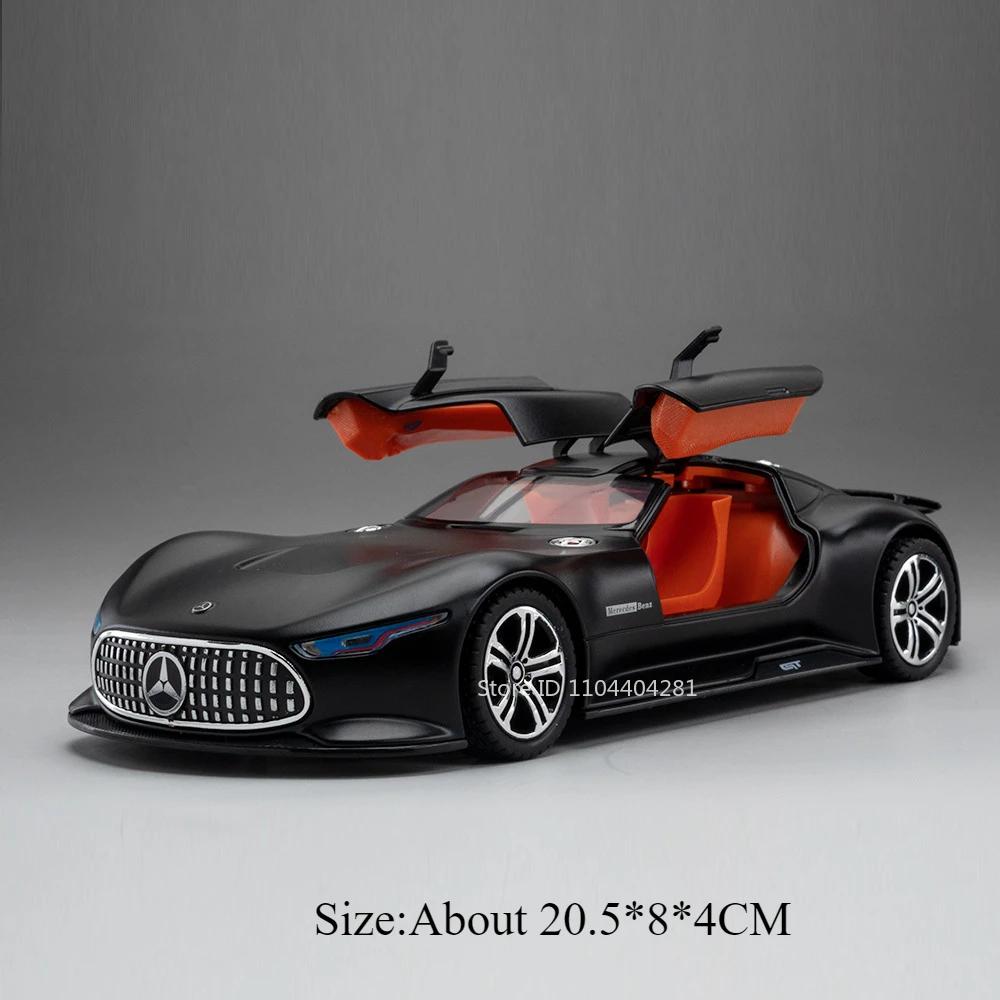 1:24 Vision Gt Alloy One Sports Car Model Diecast Miniature Toy Sound Light Pull Back Door Opened Vehice For Friend Holiday Gift