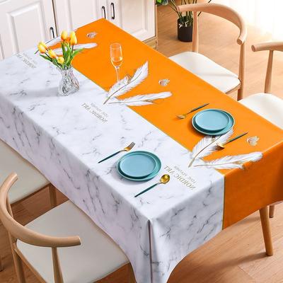High Quality Nordic Style Tablecloth Waterproof and Oil Resistant PVC Tablecloth, Tea Cloth Rectangular  Simple Pattern, Flower Outdoor Camping Cloth