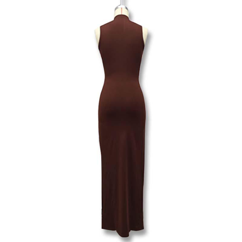 Tooxika Spring And Summer Women's Solid Color Round Neck Sleeveless Strappy Slim Hip Dress