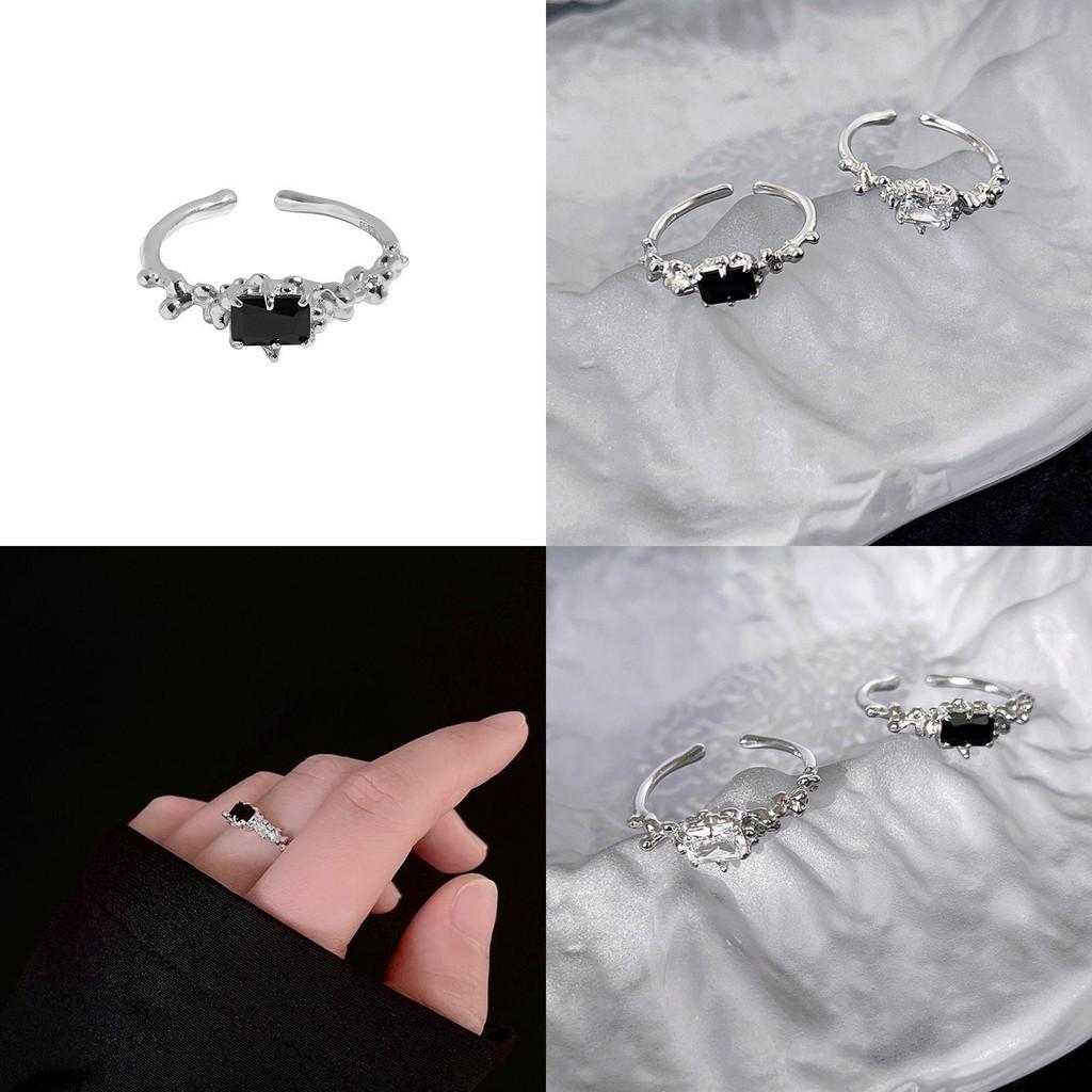 And Stunning Black White Textured Zircon Ring For Women And Men Adjustable Size Perfect For Use Daily