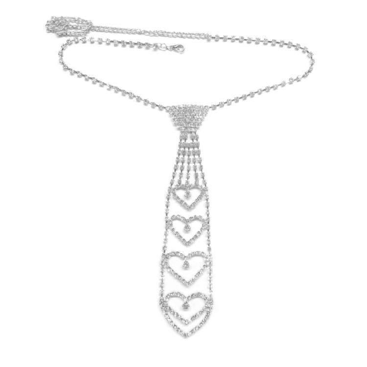 Atemberaubende Strass-Krawattenkette Moderne Stadt-Trend-Halskette Pailletten-Krawatte für Hochzeiten und Firmenveranstaltungen