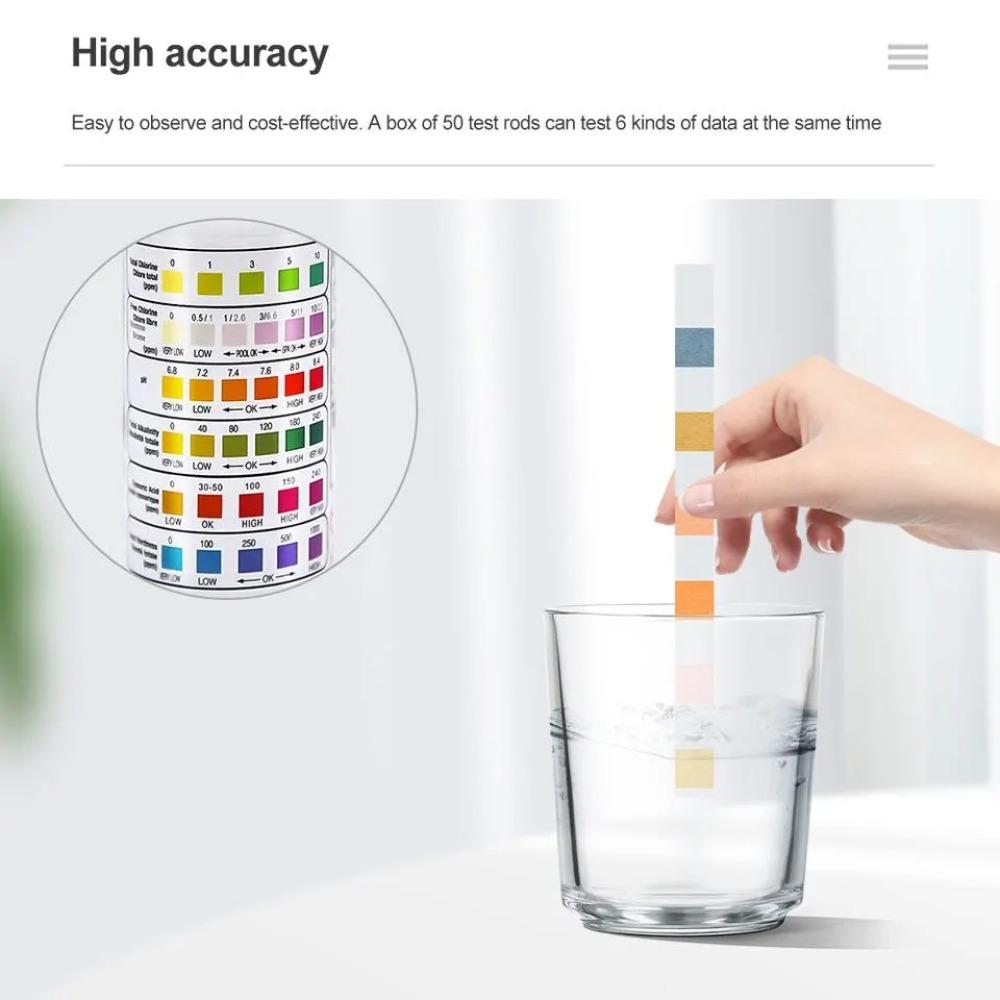 

7 в 1 Бумага для определения pH в бассейне, значение хлора, щелочность, жесткость, тестер pH, очиститель для бассейна от BeBosLook