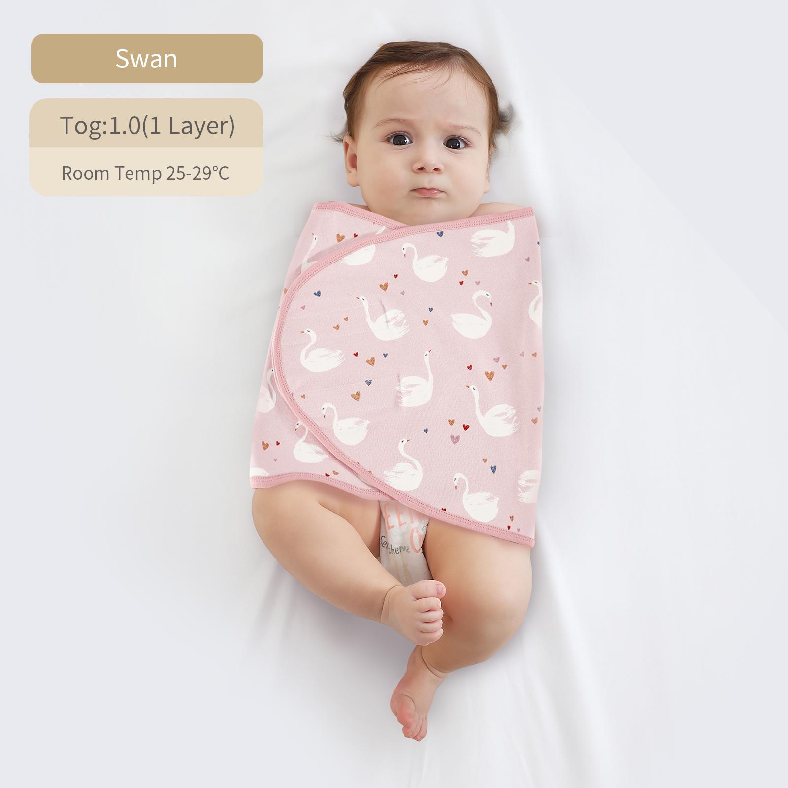 Dubbellaagse Baby Pasgeboren Baby Wikkeldoek Tie Anti Schrik Sprong Zomer Dunne Katoen Zacht Luiertafel Tas (as the picture,Single layer   M) white