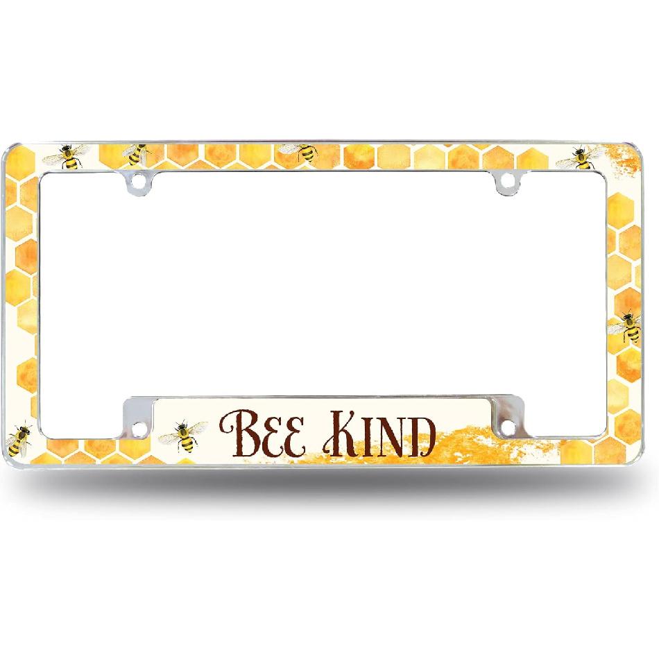 Rico Industries Colorado Flag All Over Automotive License Plate Frame for Car/Truck/SUV (12  x 6 ) Animal - Bee Kind