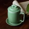 OLOEY Ceramic Office Mug with Lid and Base