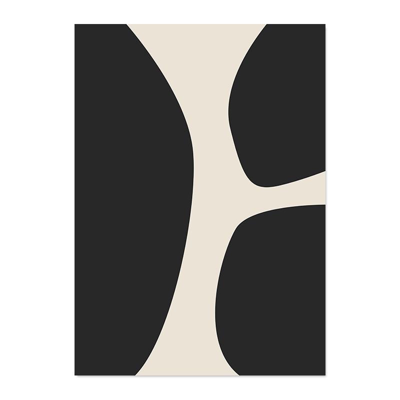 Boho Abstract Geometric Line Black Beige Wall Art Posters Canvas Painting Print Picture for Living Room Interior Home Decoration