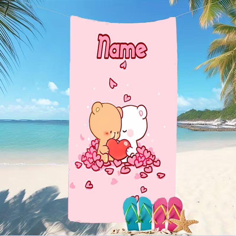 Customizable personalized beach towels Bubu Dudu themed designs.Suitable for the beach, yoga, sports;ideal as beach accessories