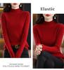 Women's Slim-Fit Korean Style 100% Wool Sweater, Half-High Neck Knit Base Layer for Autumn/Winter
