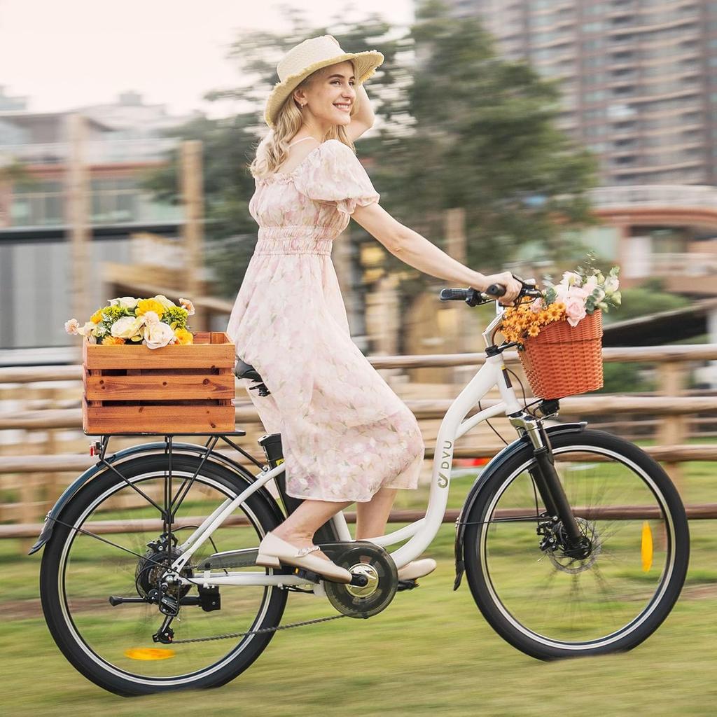 DYU C6 350W Electric Commuter Bike | 80km Max Range & 26" All-Terrain Tires - 36V 12.5Ah Long-Distance Urban E-Bike