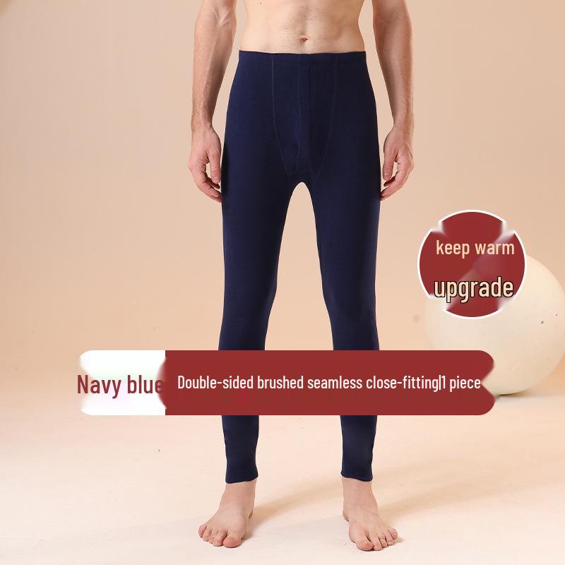 Colanți termici fără cusături cu talie înaltă pentru bărbați - Pantaloni de toamnă călduroși din bumbac lână