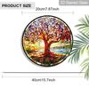 2D Flat Stained Glass Red Tree of Life Window Decoration, 7.87inches Lighting Colored Glass Plate with Chain, Charming Spring Summer Sun Catcher Home