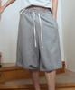 Uallong Cotton Bermuda Easy Shorts - Melange Gray