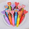 Four-color Ballpoint Pen Cute Cartoon Creative Valentine's Day Gift Multi-color Pen Heart-shaped Pressing Love Pen