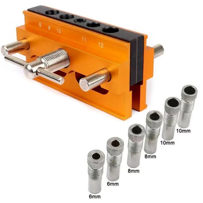 Vertical Center Puncher Pocket Hole Jig Drill Guide Woodworking Tools Central Positioning Automation Doweling Hole Jig