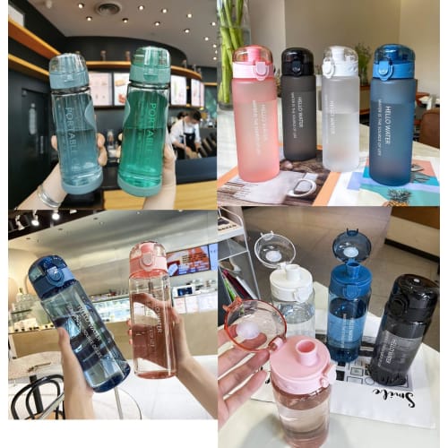 Large Capacity Transparent Water Bottle with Graduations, Perfect for Hiking, Camping, Running, and the Gym, Portable and Stylish (White)