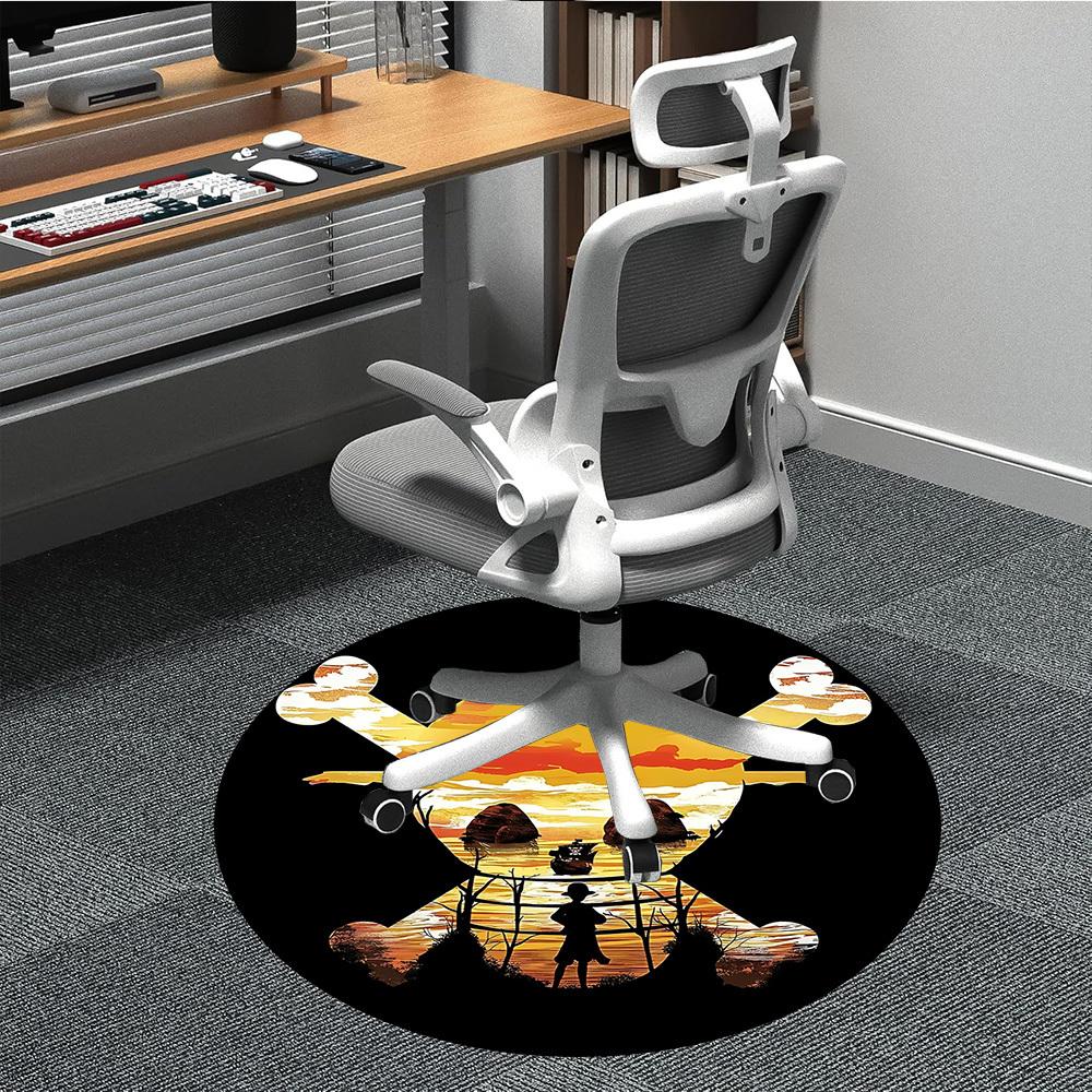 1PC One Piece Office Round Area Rug, Indoor Mat Suitable For Office, Under Office Chairs Bedroom Living Room Home Decor, Room Deco110 80cm by 80cm