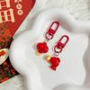 Red Packet Chinese Knot Pendant Firecracker Tanghulu Key Chain Red Lantern Keyring  Bag Hanging