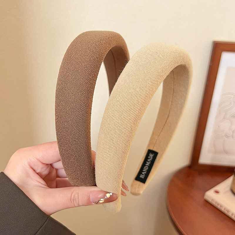 1/2/3/5pcs Wild Solid Color Sponge Headband for Women Fashion Girl Wash Face Wide Edge Simple Hair Band