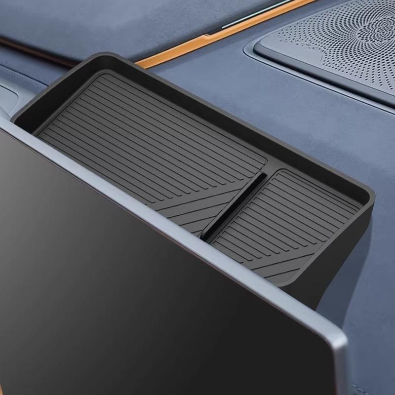 For Zeekr 001 2024-2026 Car Storage Box Behind Central Control Screen Auto Silicone Waterproof Anti-fouling Storage Box