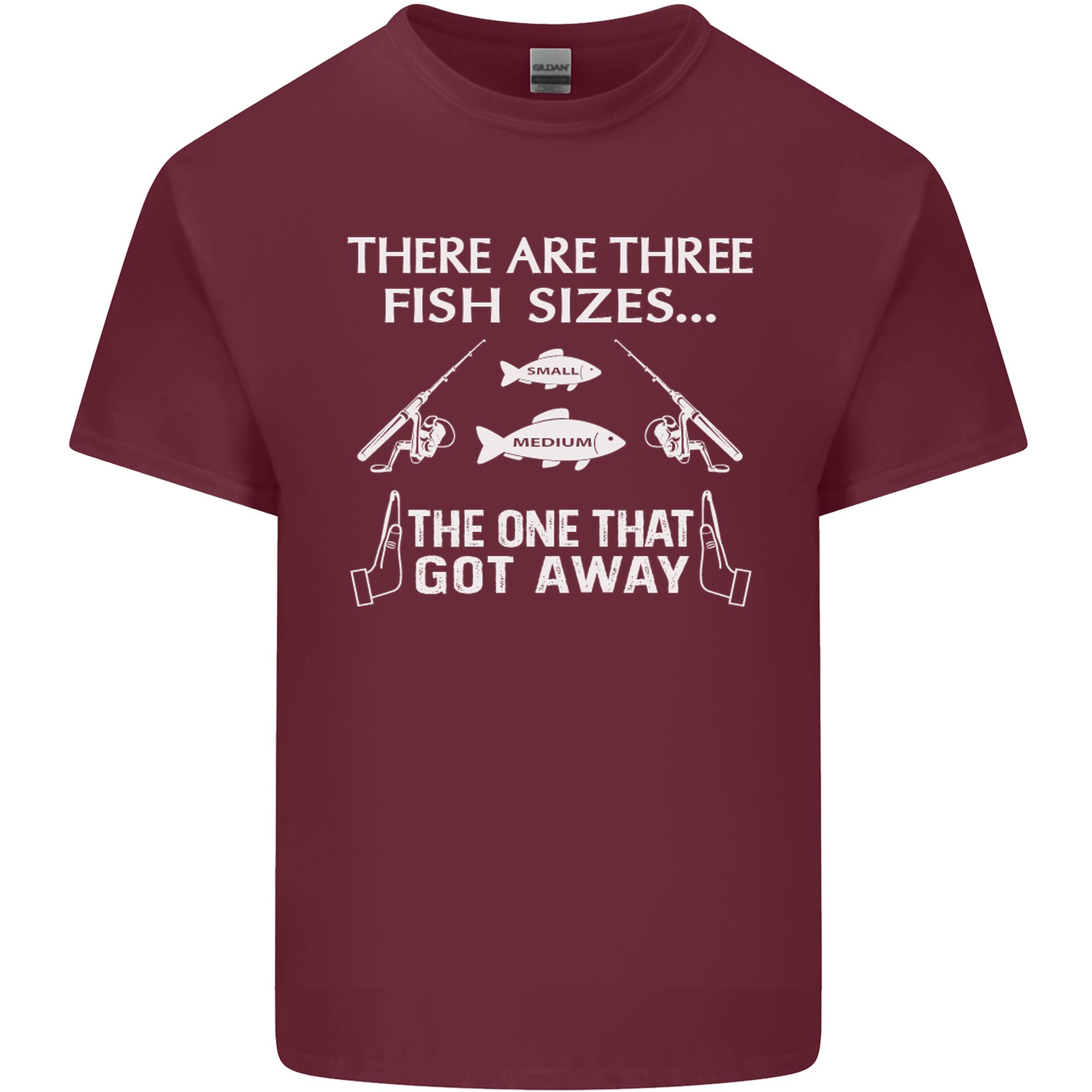 There Are Three Fish Sizes Funny Fishing Unisexs Light Cotton TShirt S