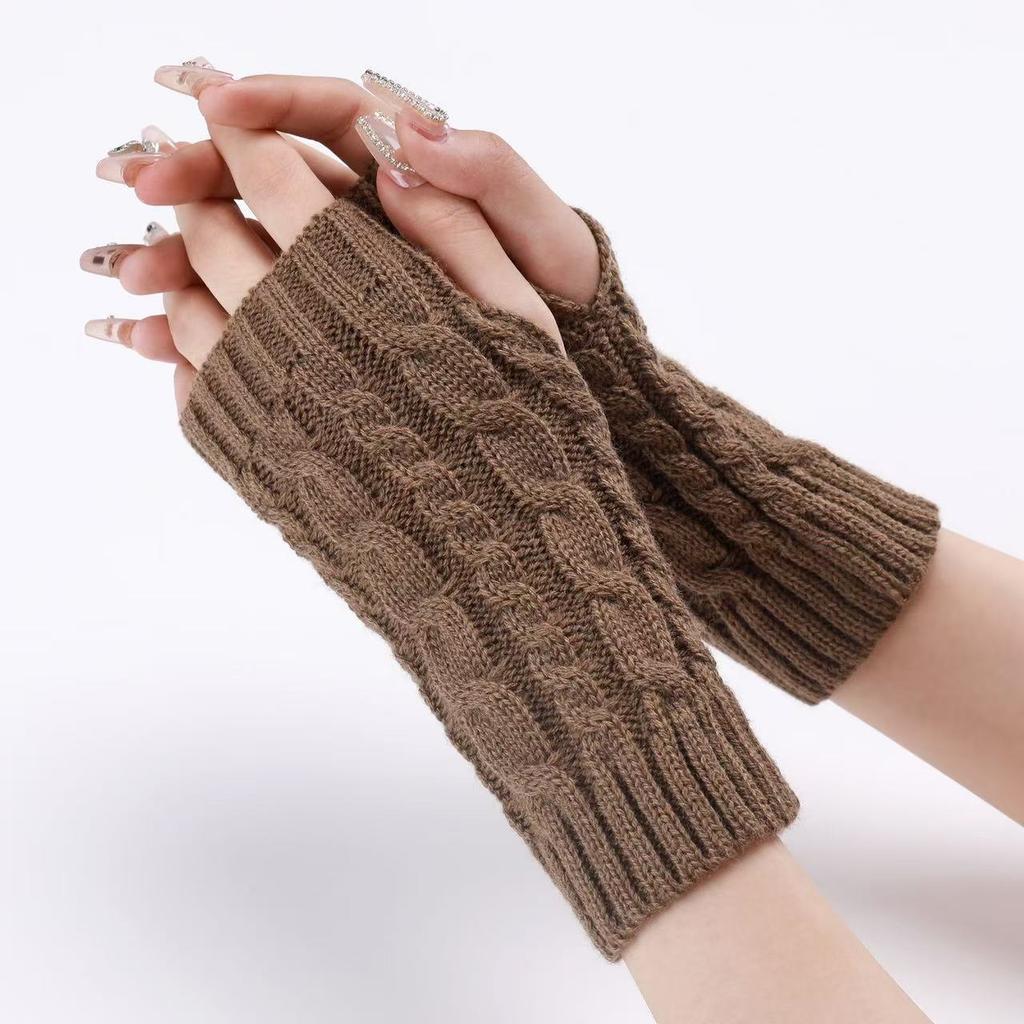 1 Pair Fashion Women Girl Winter Wrist Warm Knitted Fingerless Soft Gloves Xmas Gift