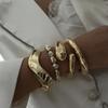Exaggerated Metal Smooth Irregular Bracelet for Women Vintage Geometric Big Chunky Wide Cuff Bangle Hip Hop Punk Jewelry Gift